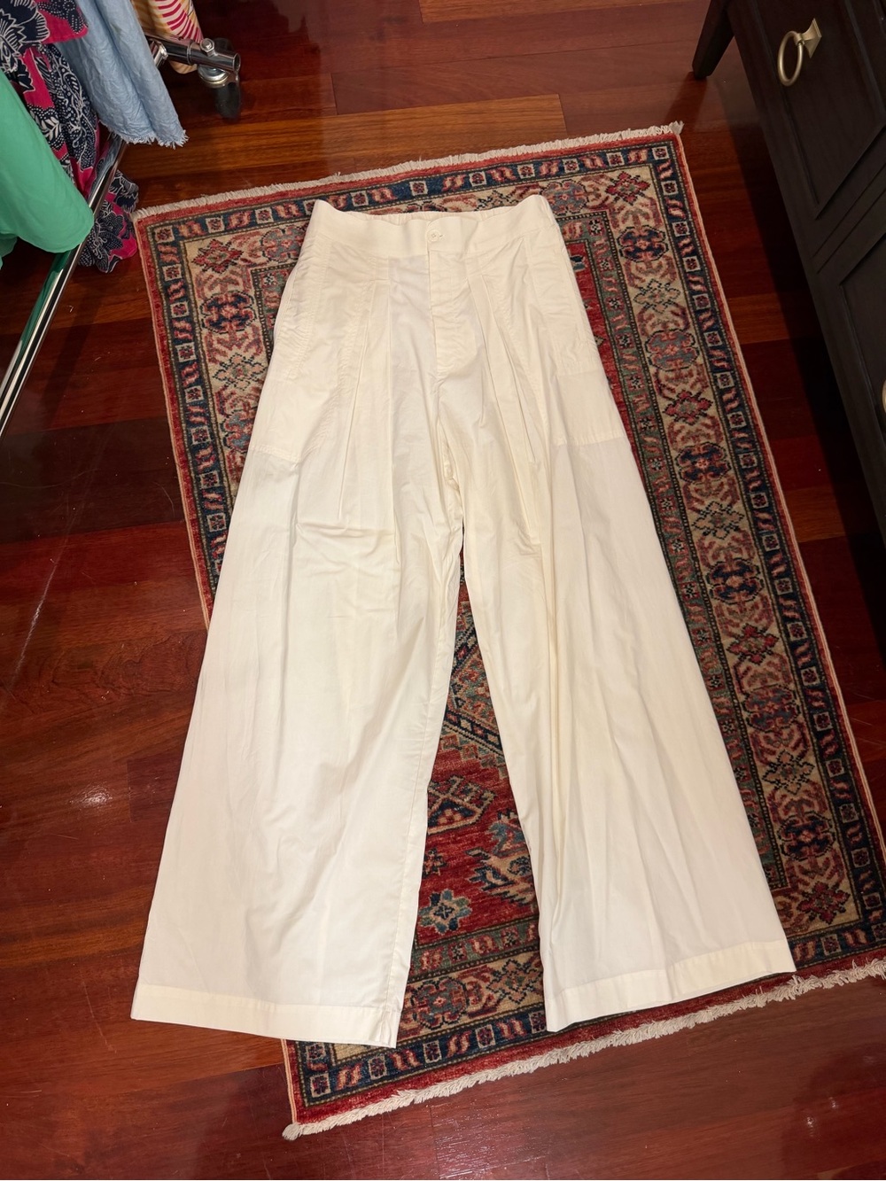 sundays Cream High-Rise Wide Leg Trousers